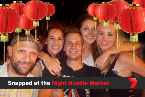 Group of happy people snapped at the Night Noodle Market